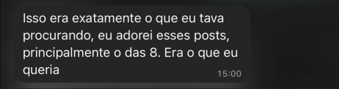 Print de depoimento de cliente